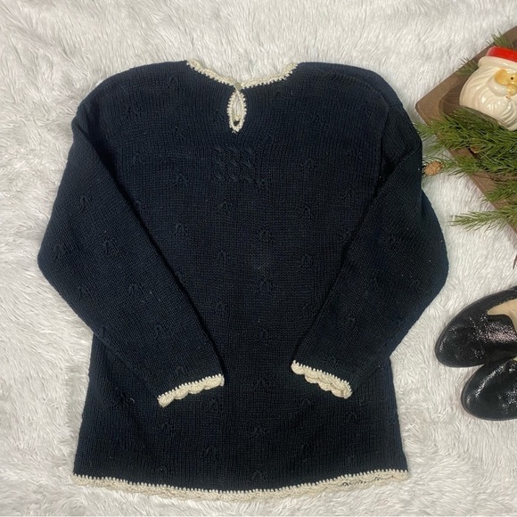 Vintage Marisa Christina black ugly Christmas sweater knit Christmas tree - Picture 8 of 9